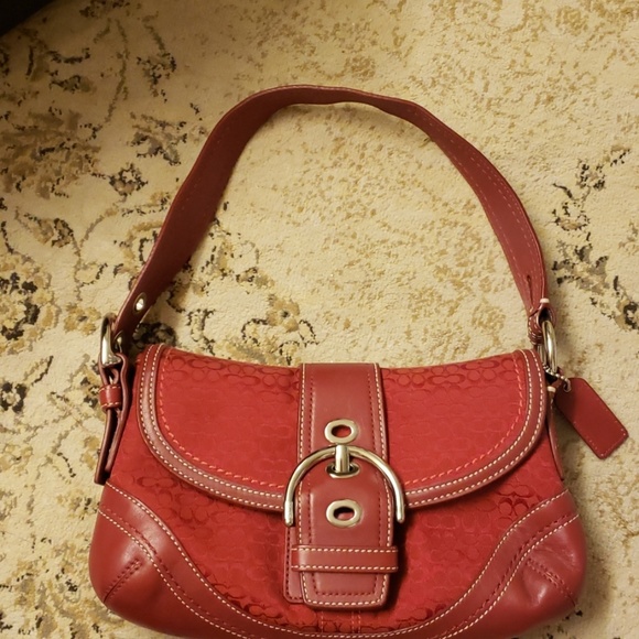 Coach red logo hobo bag - Picture 1 of 4